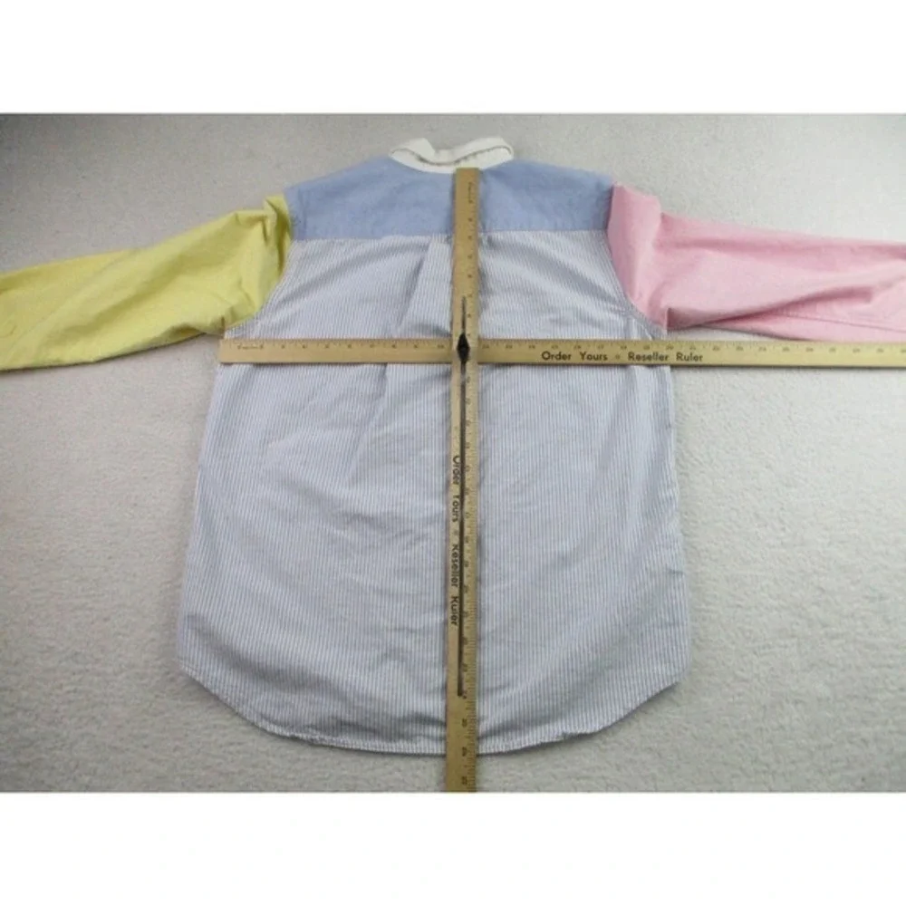 Ralph Lauren Shirt Youth XL Patchwork Striped Button Down Oxford Multicolor‎